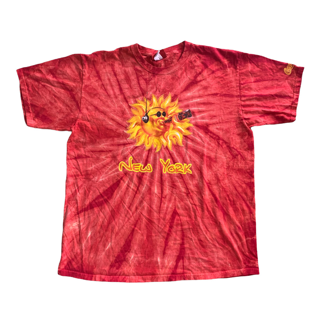 Vintage y2k Coca Cola Sun New York Tie-Dye 90s T-shirt (L)